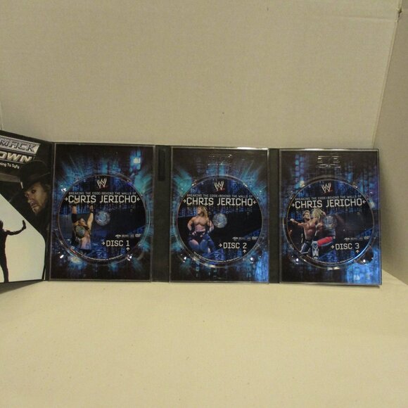 WWE Chris Jericho Small Blue White Red Graphic 3 disc Wrestling DVD Movie - Picture 2 of 6